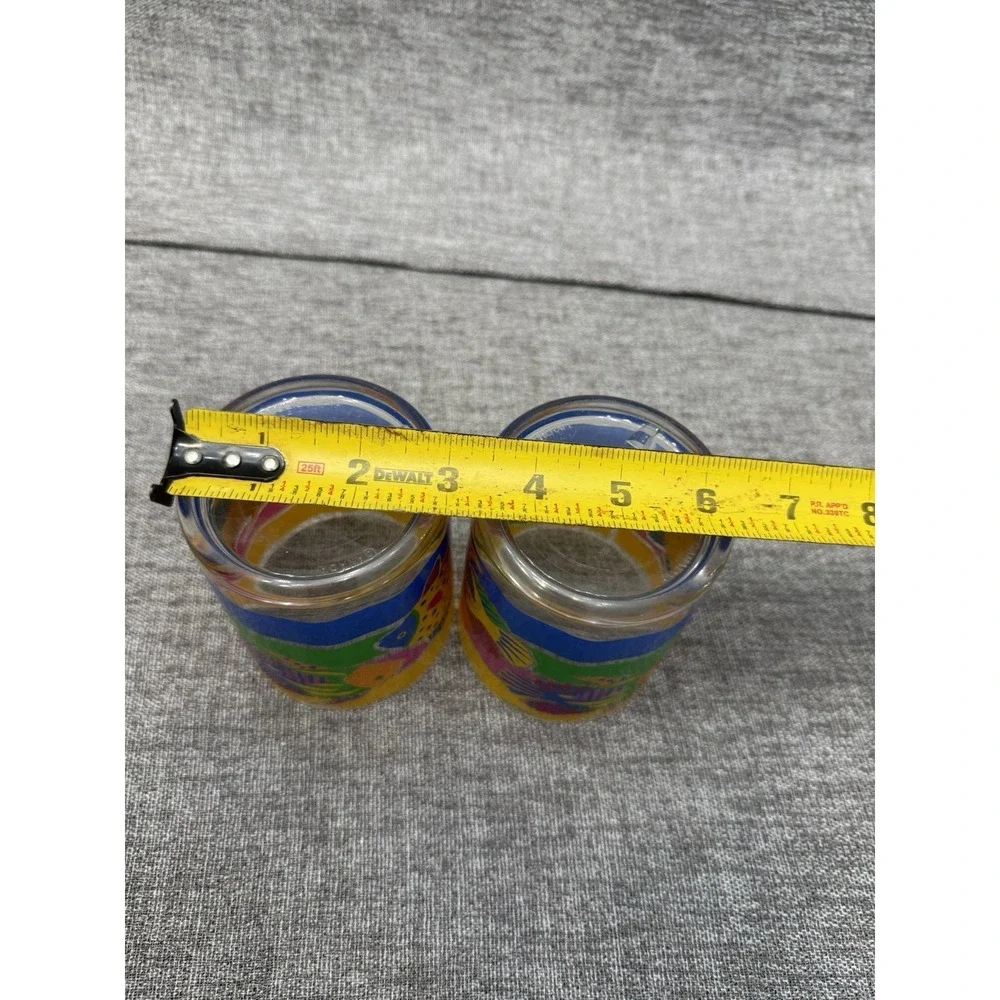 2 Vintage Multicolored Fish Plastic Cups 1990s Summer Beach Ocean